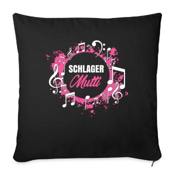 Schlagermutti, Schlager, Stars, Party, Apres Ski - Sofakissenbezug 45 x 45 cm - Schwarz - Vorne