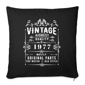 Vintage 1977 vintage - Sofa pillowcase 17,3'' x 17,3'' (45 x 45 cm) - black - Front