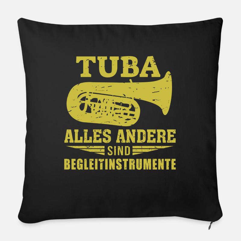Tuba das einzig wichtige Instrument - Sofakissenbezug 45 x 45 cm - Schwarz