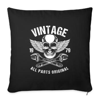 VIntage 1979 Toutes les pièces Original Mechanic Tinkerer - Housse de coussin décorative 45 x 45 cm - noir - Devant