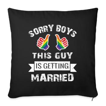 Adieu LGBT enterrement de vie de garçon - Housse de coussin décorative 45 x 45 cm - noir - Devant