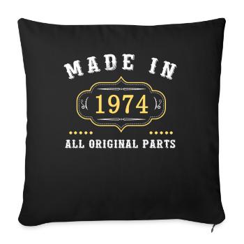 All original parts 1974 - Sofa pillowcase 17,3'' x 17,3'' (45 x 45 cm) - black - Front