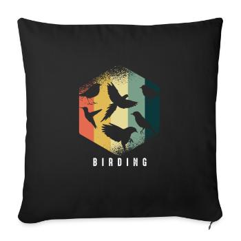Bird Watchers Birders Binoculars Nature Wildlife - Sofa pillowcase 17,3'' x 17,3'' (45 x 45 cm) - black - Front