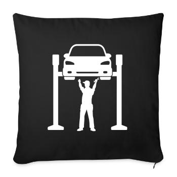 Ascenseur mécanique de voiture de tournevis automatique - Housse de coussin décorative 45 x 45 cm - noir - Devant