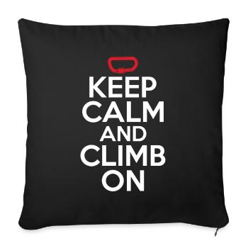 Keep Calm And Climb On Rock Climbing Bouldering - Sofa pillowcase 17,3'' x 17,3'' (45 x 45 cm) - black - Front