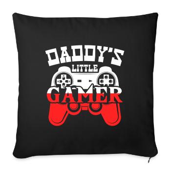 Le petit joueur de papa - Housse de coussin décorative 45 x 45 cm - noir - Devant