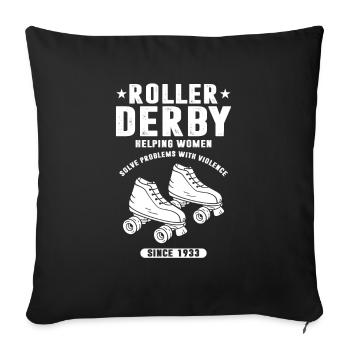 Roller Derby Skates Skater Vintage Style Gift - Sofa pillowcase 17,3'' x 17,3'' (45 x 45 cm) - black - Front