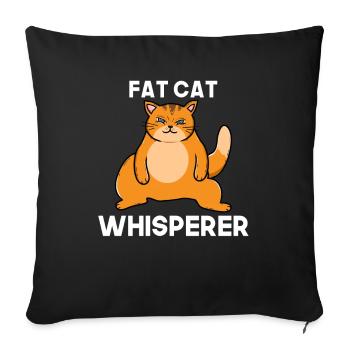 Big cat cat lover fat cats - Sofa pillowcase 17,3'' x 17,3'' (45 x 45 cm) - black - Front