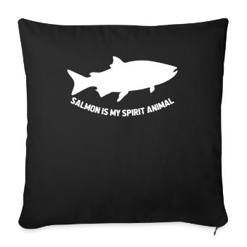 Salmon Is My Spirit Animal Lachs Fischer - Sofakissenbezug 45 x 45 cm - Schwarz - Vorne