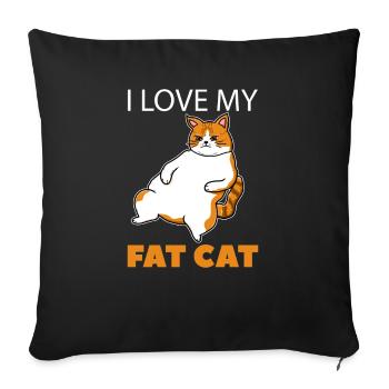 Big cat cat lover - Sofa pillowcase 17,3'' x 17,3'' (45 x 45 cm) - black - Front