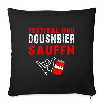 Festival zu Hause Heim Festival Motto - Sofakissenbezug 45 x 45 cm - Schwarz - Vorne