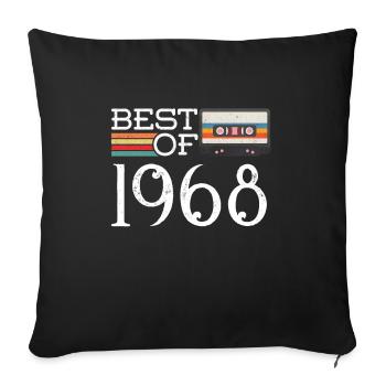 1968 Vintage 52 e anniversaire cadeau d'anniversaire - Housse de coussin décorative 45 x 45 cm - noir - Devant