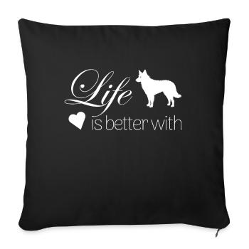 Chien de berger hongrois Mudi - Housse de coussin décorative 45 x 45 cm - noir - Devant