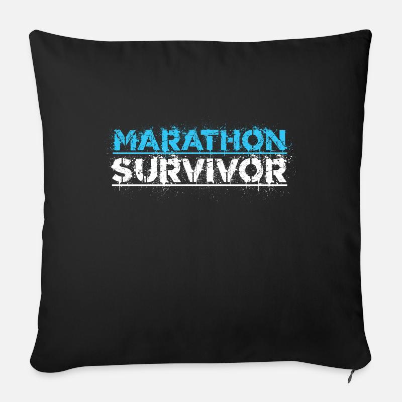 Läufer Laufsportler - Marathon Survivor - Sofakissenbezug 45 x 45 cm - Schwarz