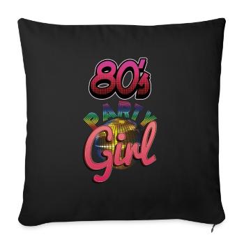 Cadeau d'anniversaire pour les femmes nées dans le classique des années 80 - Housse de coussin décorative 45 x 45 cm - noir - Devant