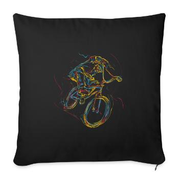 Biking Bikers Bicycle Fitness Exercise Art Gift - Sofa pillowcase 17,3'' x 17,3'' (45 x 45 cm) - black - Front