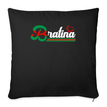 Bratina Bratan Russland - Sofakissenbezug 45 x 45 cm - Schwarz - Vorne