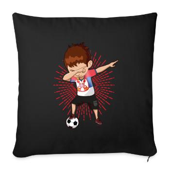 Football Dab Serbia Serbs Serbian Footballer - Sofa pillowcase 17,3'' x 17,3'' (45 x 45 cm) - black - Front