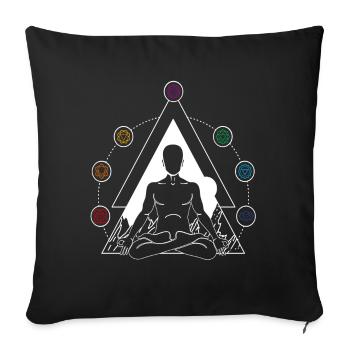 Yoga Chakra Spiritual Meditation 7 chakras - Housse de coussin décorative 45 x 45 cm - noir - Devant