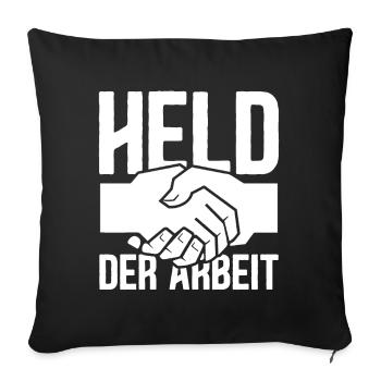 Held der Arbeit DDR Ostdeutschland - Sofakissenbezug 45 x 45 cm - Schwarz - Vorne