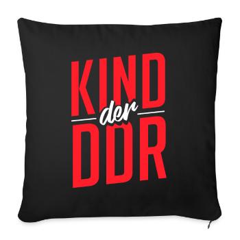 Kind der DDR Ostdeutschland - Sofakissenbezug 45 x 45 cm - Schwarz - Vorne