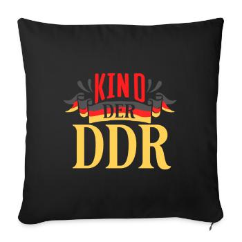 Kind der DDR Ostdeutschland - Sofakissenbezug 45 x 45 cm - Schwarz - Vorne