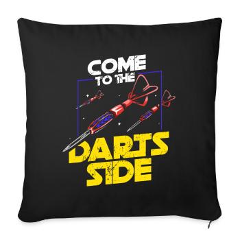 Dart player saying - Sofa pillowcase 17,3'' x 17,3'' (45 x 45 cm) - black - Front