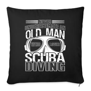 Old Man Loves Scuba Diving Fan Gift - Sofakissenbezug 45 x 45 cm - Schwarz - Vorne