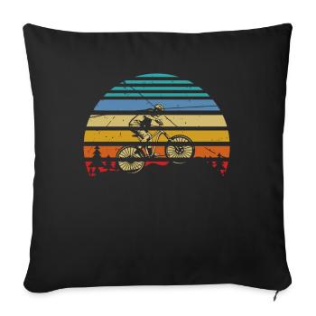 MTB Downhill, Mountain Bike Cycling, Outdoor Sports - Sofa pillowcase 17,3'' x 17,3'' (45 x 45 cm) - black - Front
