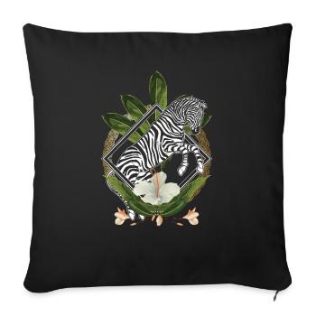 Elegant Hawaiian Zebra Lover Leaf Floral Savannah - Sofa pillowcase 17,3'' x 17,3'' (45 x 45 cm) - black - Front