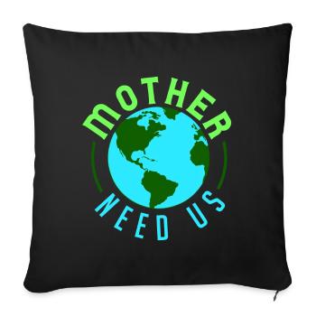 Climate change Environment Sustainable - Sofa pillowcase 17,3'' x 17,3'' (45 x 45 cm) - black - Front