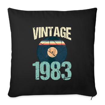Retro Vintage 1983 37. Geburtstag Schallplatte Vinyl - Sofakissenbezug 45 x 45 cm - Schwarz - Vorne