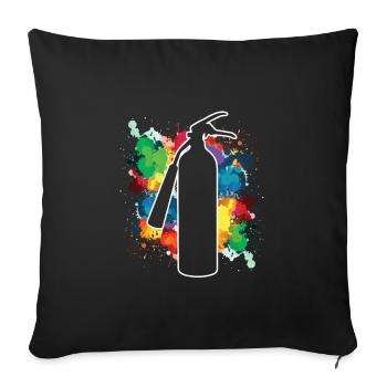 Peinture d'extinction d'extincteur Graffiti - Housse de coussin décorative 45 x 45 cm - noir - Devant