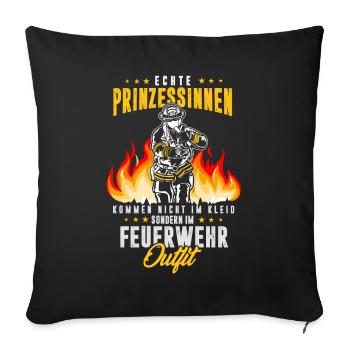 Feuerwehrfrauen Kommen nicht im Kleid - Sofakissenbezug 45 x 45 cm - Schwarz - Vorne