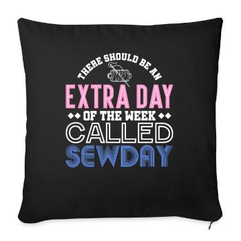 Un jour supplémentaire appelé Sewday - Housse de coussin décorative 45 x 45 cm - noir - Devant