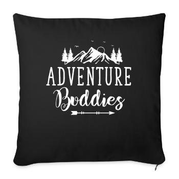 Adventure Buddies Nature Freaks, Randonnée Camping - Housse de coussin décorative 45 x 45 cm - noir - Devant