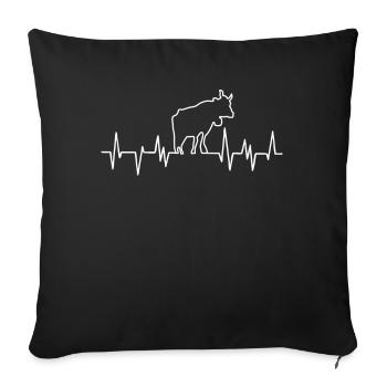 Heartbeat cow Alps Bavaria - Sofa pillowcase 17,3'' x 17,3'' (45 x 45 cm) - black - Front