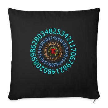 Nombre Fortune Dire Numérologue Numéros Pi - Housse de coussin décorative 45 x 45 cm - noir - Devant