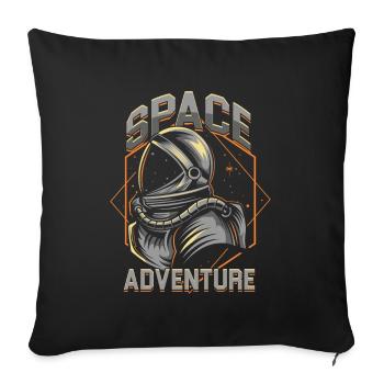 Aventure spatiale J'aime ma planète Space Galaxy - Housse de coussin décorative 45 x 45 cm - noir - Devant