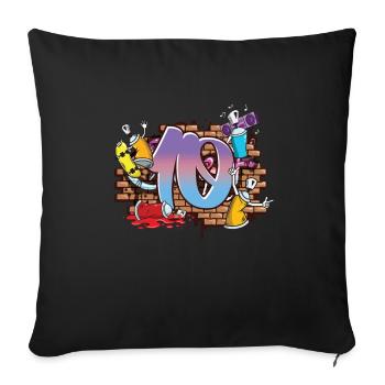 Hiphop Dancer Graffiti Artist Typography 10th - Sofa pillowcase 17,3'' x 17,3'' (45 x 45 cm) - black - Front