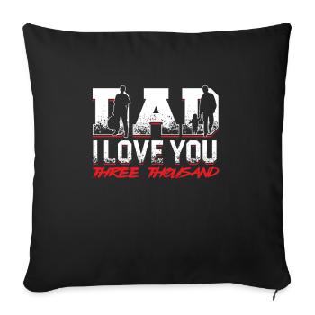 Papa je t'aime père papa fête des pères fils - Housse de coussin décorative 45 x 45 cm - noir - Devant