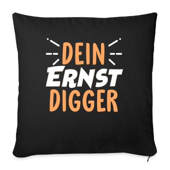 Dein Ernst Sprüche - Sofakissenbezug 45 x 45 cm - Schwarz - Vorne