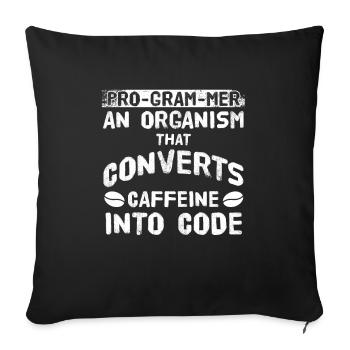 Un programmeur convertit la caféine en cadeau café code - Housse de coussin décorative 45 x 45 cm - noir - Devant