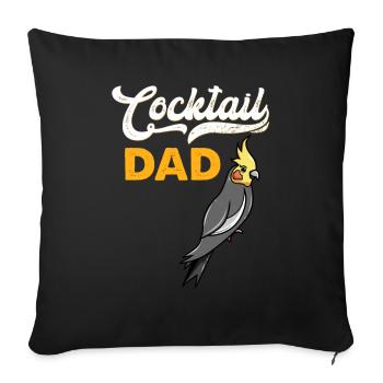 Perruche perruche calopsitte oiseau - Housse de coussin décorative 45 x 45 cm - noir - Devant