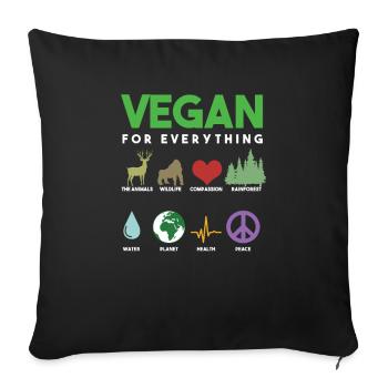 Veganism Vegetable Foodie Veggies Gifts Vegan - Housse de coussin décorative 45 x 45 cm - noir - Devant