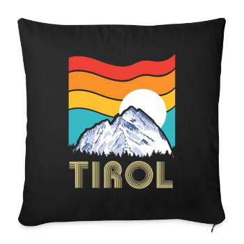Tirol retro mountains - Sofa pillowcase 17,3'' x 17,3'' (45 x 45 cm) - black - Front