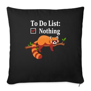Raccoon To Do List Nothing - Sofa pillowcase 17,3'' x 17,3'' (45 x 45 cm) - black - Front