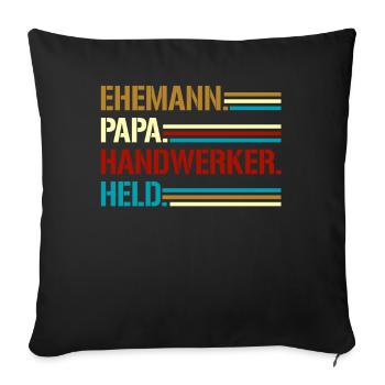 Husband dad artisan hero - Sofa pillowcase 17,3'' x 17,3'' (45 x 45 cm) - black - Front