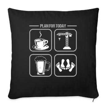 Planifier aujourd'hui la construction d'un grutier - Housse de coussin décorative 45 x 45 cm - noir - Devant