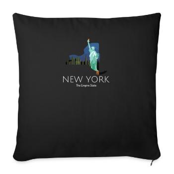 New York Proud State Motto The Empire State print - Sofa pillowcase 17,3'' x 17,3'' (45 x 45 cm) - black - Front